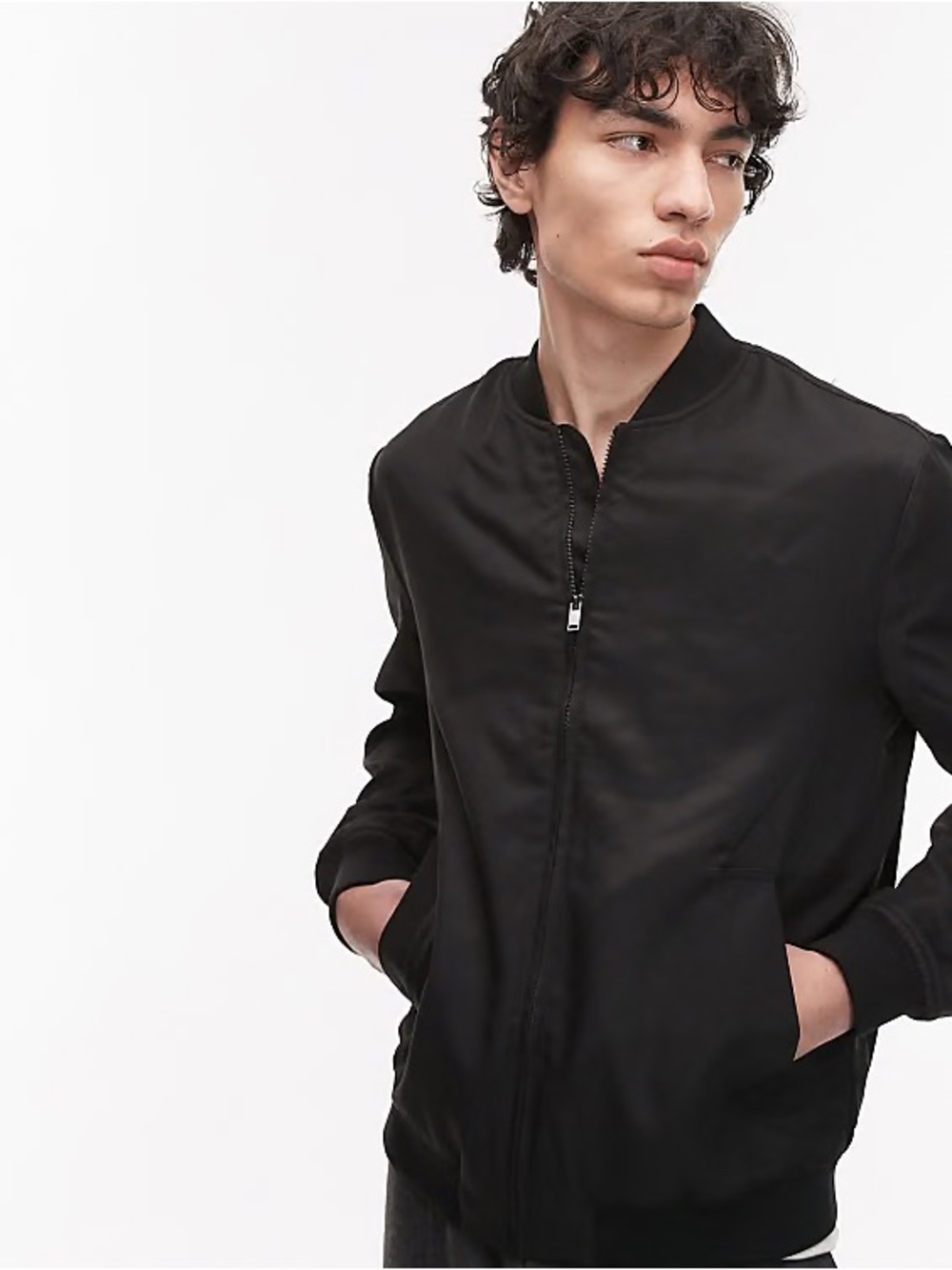 ASOS Men's Black Topman lightweight bomber jacket NWOT Zip Front size XS